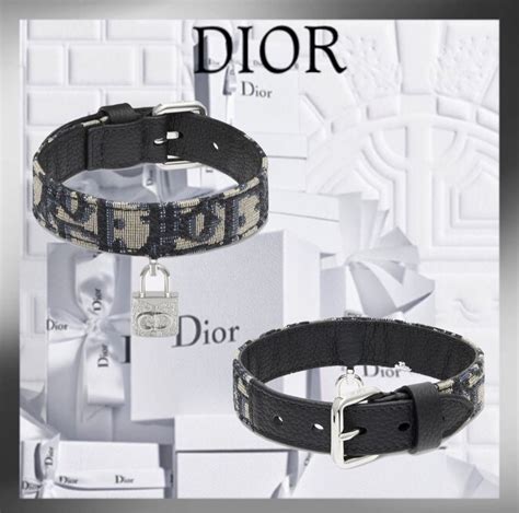 dior beige dog collar.